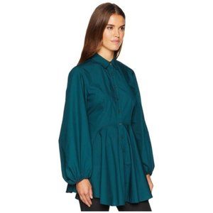 Free People "All The Time" Button Down Peplum Blouse